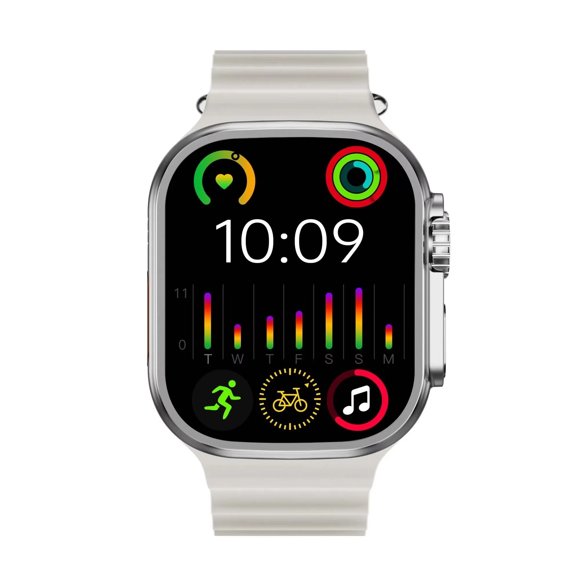 Hk10 Ultra 3 2.02 Amoled Display G-sensor Ai Features With Wearfit Pro App 2 Straps Black