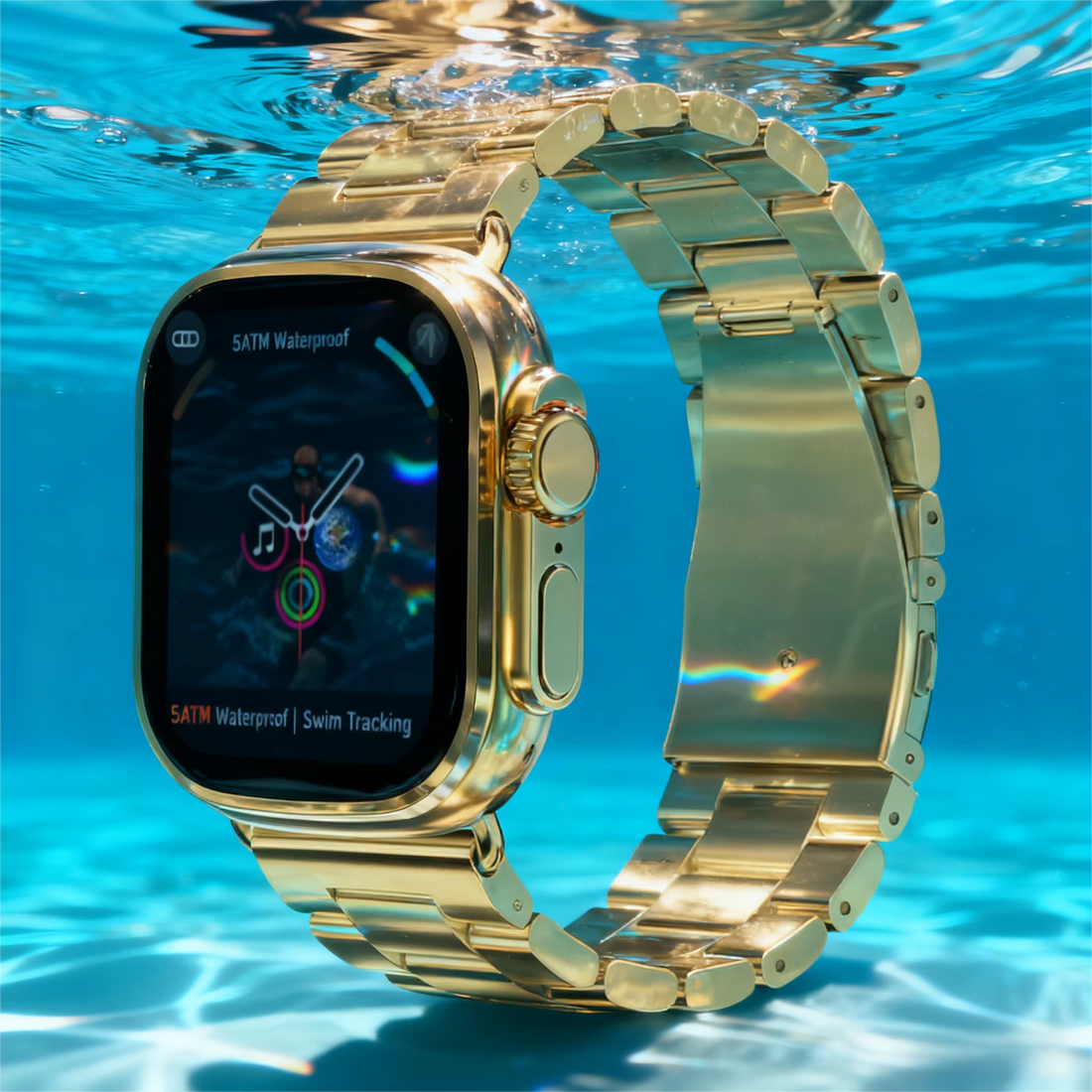 C9 Ultra Max Gold Edition Color Smartwatch 2.1 Inch Screen With Hryfine App