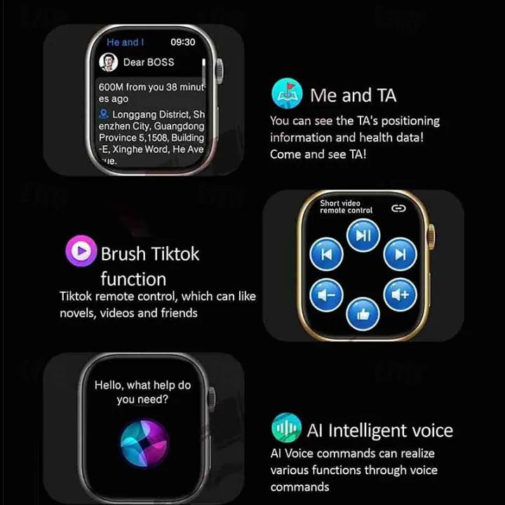 Hk9 Mini 1.75 Inch Smartwatch Fitness Running Watch Bluetooth Ecg+ppg Pedometer Call Reminder Compatible With Wearfit Pro App Android Ios Black