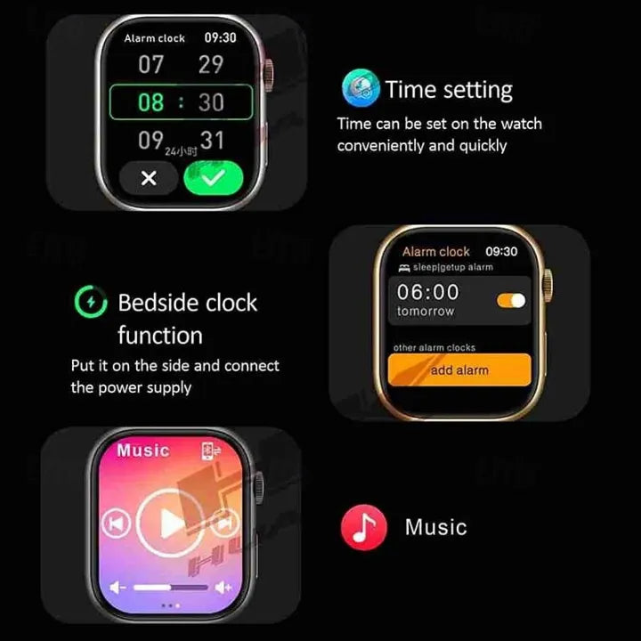 Hk9 Mini 1.75 Inch Smartwatch Fitness Running Watch Bluetooth Ecg+ppg Pedometer Call Reminder Compatible With Wearfit Pro App Android Ios Black